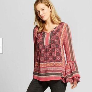 Bell Sleeve Boho Peasant Blouse Shirt -79-98